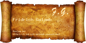 Fridrich Galamb névjegykártya